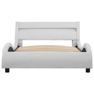 vidaXL sengestel med LED 90x200 cm kunstlæder hvid