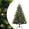 vidaXL Kunstig h&aelig;ngslet juletr&aelig; med 150 LED-lys Gr&oslash;n 150 cm PVC og PE