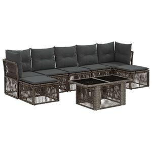 vidaXL Havesofa S&aelig;t 8 stk. Gr&aring; 100 x 55 x 73 cm polyrattan