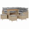 vidaXL Havesofa S&aelig;t 9 stk. Beige polyrattan