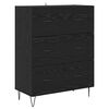 vidaXL Highboard 2 pcs Sort eg Konstrueret tr&aelig;