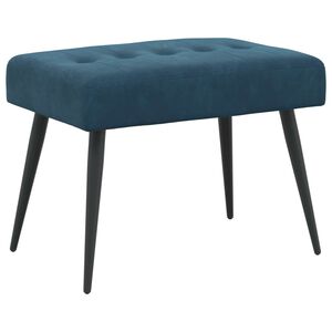 vidaXL B&aelig;nk med knap tufting Bl&aring; 60 x 40 x 45 cm Fl&oslash;jl