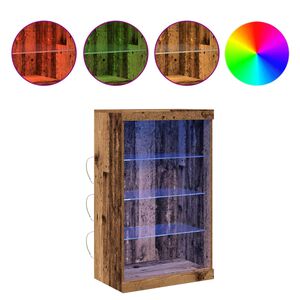 vidaXL LED Sideboard Gammelt træ 60,5 x 37 x 100 cm Konstrueret træ