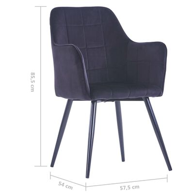 vidaXL spisebordsstole 6 stk. fløjl sort