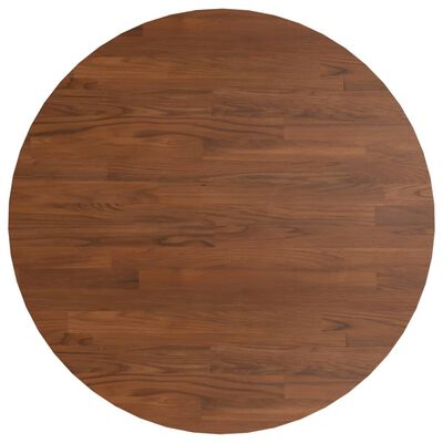 vidaXL rund bordplade Ø50x1,5 cm behandlet massivt egetræ mørkebrun