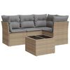 vidaXL sofas&aelig;t til haven 5 dele med hynder polyrattan beige