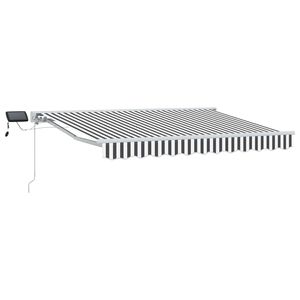 vidaXL Manuel markise-ramme med LED-lys Anthracit og hvid 2,5 x 2 m