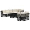 vidaXL Havesofa S&aelig;t 8 stk. Sort polyrattan