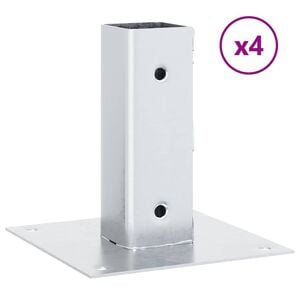 vidaXL stolpef&oslash;dder firkantet 4 stk. 46x46 mm galvaniseret st&aring;l