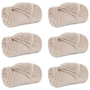 vidaXL Kastet&aelig;pper 6 stk. Beige 240 x 270 cm 9.93 kg Fleece