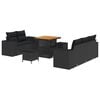 vidaXL Havesofa S&aelig;t med pude med opbevaring 8 pcs Sort Poly Rattan