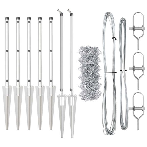 vidaXL Hegnsp&aelig;l S&oslash;lv 10 x 0,4 m (60 x 60 mm net) St&aring;l