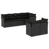 vidaXL sofas&aelig;t til haven 7 dele med hynder polyrattan sort