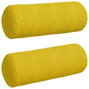 vidaXL Bolsterpuder 2 pcs Gul &Oslash; 25 x 70 cm Velourstof