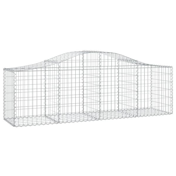 vidaXL buede gabionkurve 8 stk. 200x50x60/80 cm galvaniseret jern