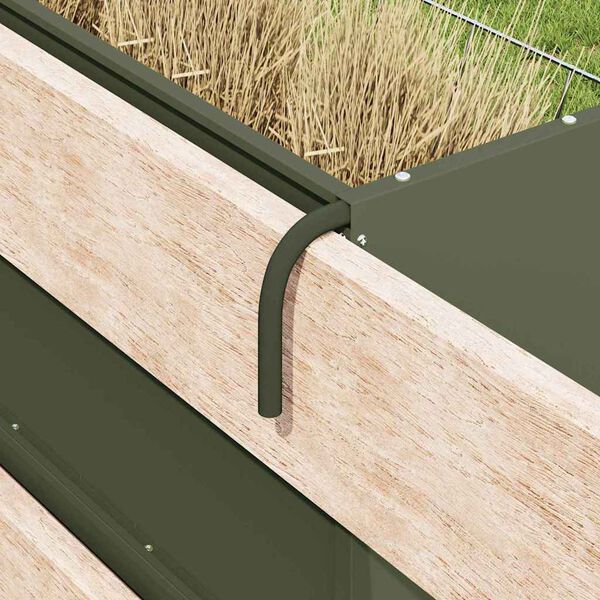 vidaXL Hø Foder Oliven grøn 71 x 33 x 70 cm Koldvalset Stål