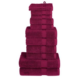 vidaXL h&aring;ndkl&aelig;der 12 stk. Premium SOLUND 600 g/m2 bordeauxfarvet