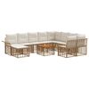 vidaXL Udend&oslash;rs sofagruppe 11 stk. Naturlig og Creme Hvid polyrattan