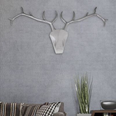 vidaXL hjortehoved-dekoration vægmonteret aluminium sølv