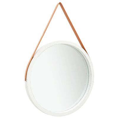 vidaXL vægspejl med rem 60 cm hvid