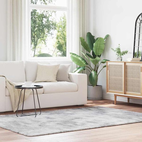 vidaXL shaggy gulvt&aelig;ppe NAVARRA 160x230 cm h&oslash;je luv polyester s&oslash;lvgr&aring;