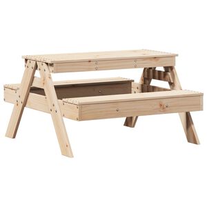 vidaXL picnicbord til b&oslash;rn 88x97x52 cm massivt fyrretr&aelig;
