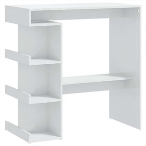 vidaXL barbord med opbevaringsstativ 100x50x101,5 cm hvid h&oslash;jglans