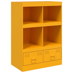 vidaXL skab 67x39x95 cm st&aring;l sennepsgul