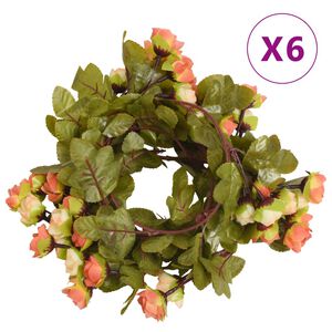 vidaXL blomsterguirlander 6 stk. 215 cm vinr&oslash;d