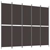 vidaXL 6-panels rumdeler 300x220cm stof brun