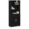 vidaXL Highboard Sort eg 69,5 x 34 x 180 cm Konstrueret tr&aelig;