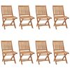 vidaXL foldbare havestole 8 stk. med hynder massivt teaktr&aelig;