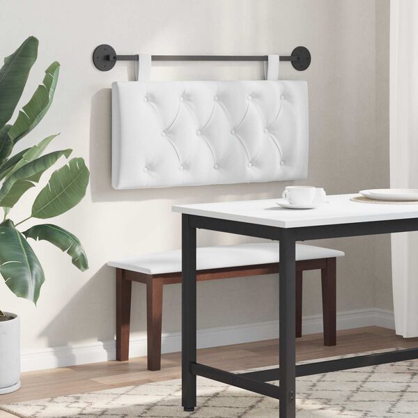 vidaXL H&aelig;ngende Hovedgavl V&aelig;gmonteret Hvid 100 x 55 x 7 cm Stof