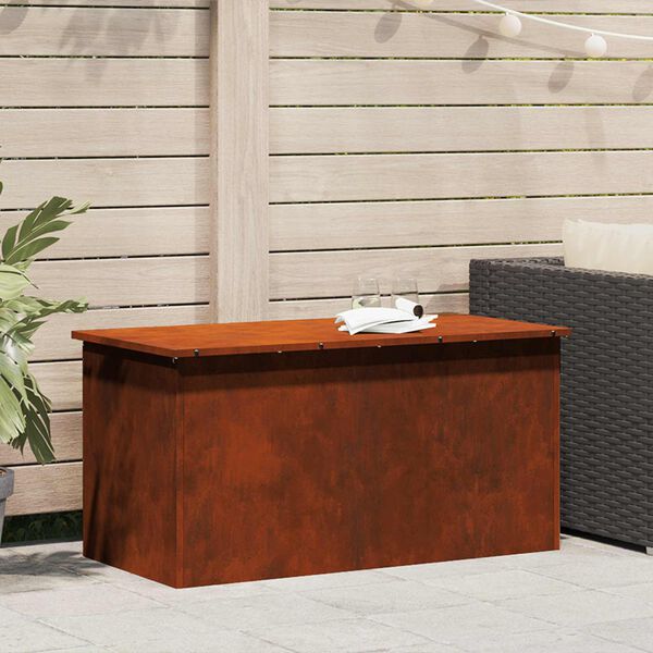 vidaXL Udend&oslash;rs Opbevaringskasse Rusten 100 x 50,5 x 50 cm St&aring;l