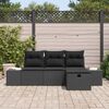 vidaXL Sofa S&aelig;t med pude 4 pcs polyrattan