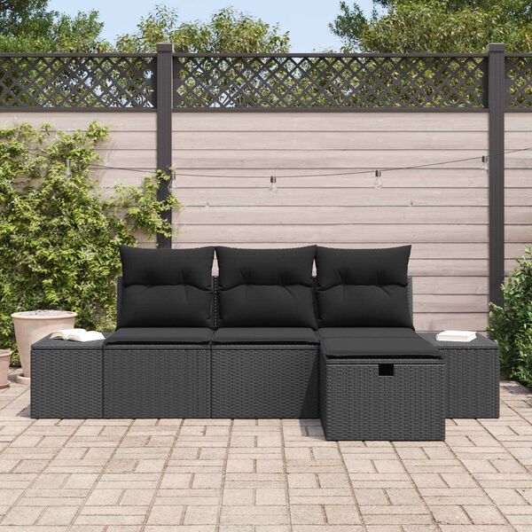 vidaXL Sofa S&aelig;t med pude 4 pcs polyrattan
