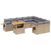 vidaXL sofas&aelig;t til haven 10 dele med hynder polyrattan beige