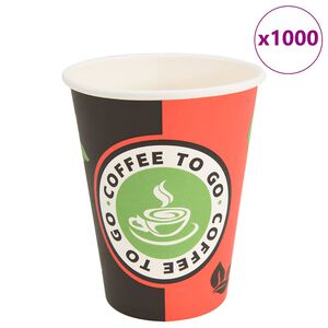 vidaXL papirkaffekopper 1000 stk. 12oz 300ml r&oslash;d og sort