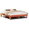 vidaXL sengeramme uden madras 200x200 cm massivt fyrretr&aelig; gyldenbrun