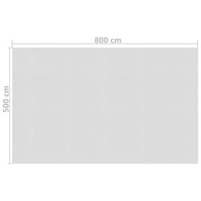 vidaXL flydende solopvarmet poolovertræk 800x500 cm PE grå