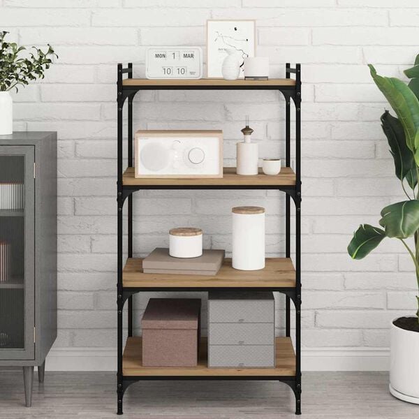 vidaXL Boghylde Br&aelig;t 4 pcs Brun 60 x 40 x 1,5 cm Konstrueret tr&aelig;