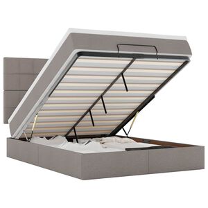 vidaXL osmannisk sengeramme med madras 140x190 cm stof gr&aring;brun