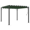 vidaXL Pergola med louvret tag 3 x 3 x 2,14 m Gr&oslash;n Stof og aluminium