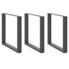 vidaXL spisebordsben U-formet 3 stk. antracit 90x(72-73) cm st&aring;l