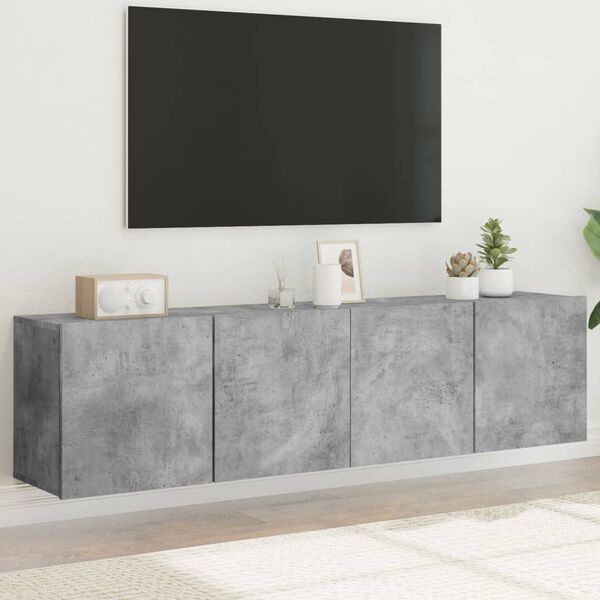 vidaXL v&aelig;gh&aelig;ngte tv-borde 2 stk. 80x30x41 cm betongr&aring;
