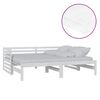 vidaXL daybed med udtr&aelig;k 2x(90x200) cm massivt fyrretr&aelig; hvid