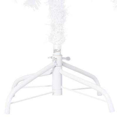 vidaXL kunstigt juletræ med tykke grene og lys 180 cm hvid