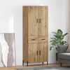 vidaXL Highboard Artisan Egetræ 69,5 x 34 x 180 cm Konstrueret træ