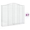 vidaXL buede gabionkurve 7 stk. 200x30x160/180 cm galvaniseret jern