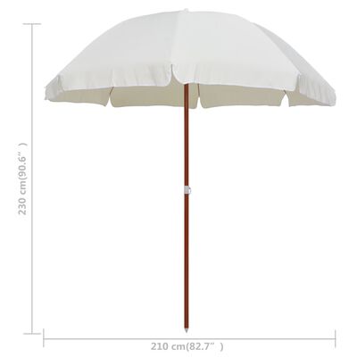 vidaXL parasol med stålstang 240 cm sandfarvet
